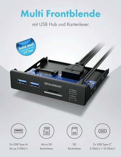 Graugear G-MP01CR Преден панел USB