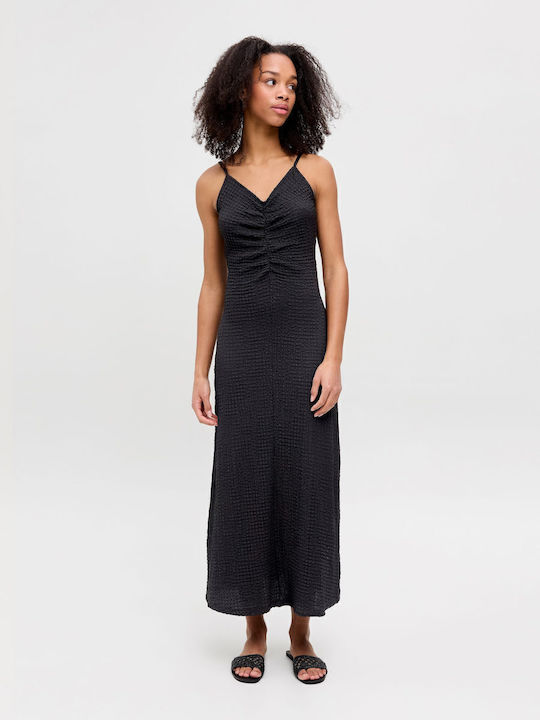 Summer Midi Knitted Black Dress