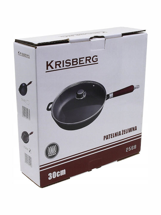 Krisberg Τηγάνι από Μαντέμι Με Καπάκι 30cm
