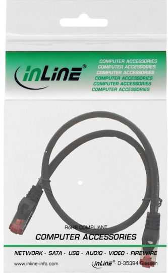 Intos Electronic S/FTP Cat.6 Gigabit Network Cable Ethernet 0.5m Black