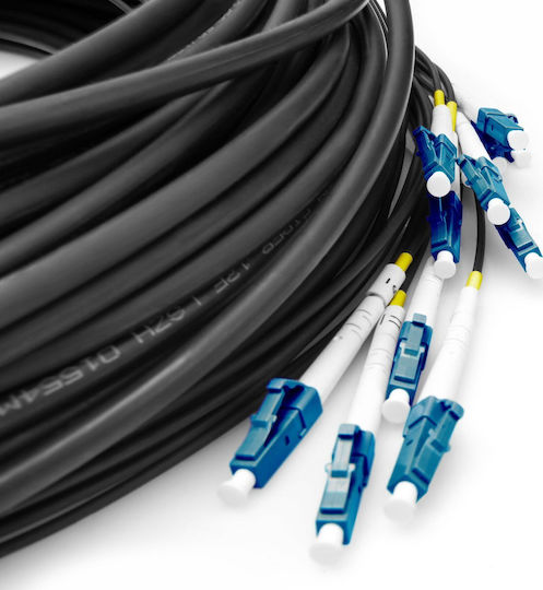 Digitus Καλώδιο Οπτικής Ίνας LC/UPC-LC/UPC χωρίς ακροδέκτες 100m Μαύρο