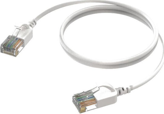 Procab U/UTP Cat.6 (Gigabit) Καλώδιο Δικτύου Ethernet 0.5m Λευκό