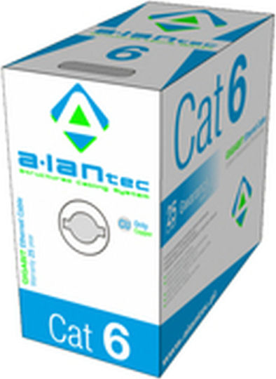 A-LAN U/UTP Cat.6 (Gigabit) Καλώδιο Δικτύου Ethernet χωρίς ακροδέκτες 305m Γκρι