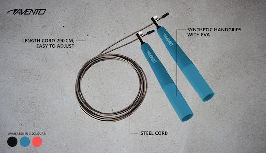 Avento Speed Jump Rope 2.9m Blue with Adjustable Length
