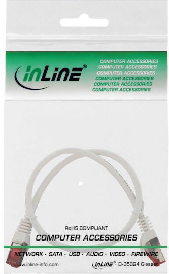 Intos Electronic S/FTP Cat.6 (Gigabit) Καλώδιο Δικτύου Ethernet 0.25m Λευκό