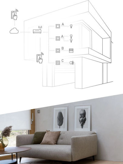 Kontakt-Simon Simon 54 Go Recessed Wall Switch Wi-Fi Lighting One-Way without Frame White