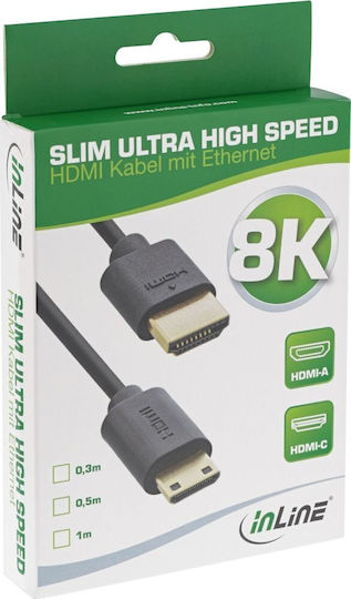 InLine Cable HDMI male - mini HDMI male 0.3m Μαύρο