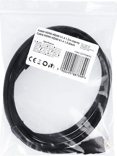 TelForceOne HDMI 2.0 Кабел HDMI мъжки - HDMI мъжки 1.5м Черен