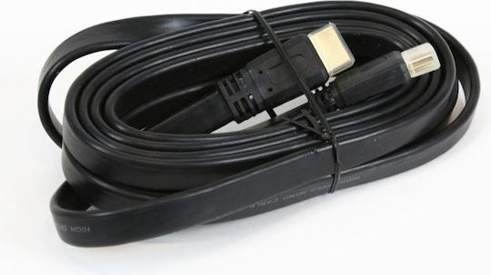 Omega HDMI 1.4 High Speed 1080p 120Hz Flat Cable HDMI male - HDMI male 1.5m Μαύρο