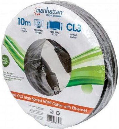 Manhattan HDMI Cable 2.0 Premium High Speed 4K 60Hz HDR HDMI Male - HDMI Male 10m Black