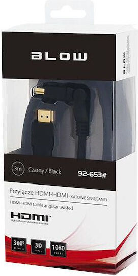 Blow HDMI 1.4 High Speed 1080p 120Hz Angle (90°) Cable HDMI male - HDMI male 3m Μαύρο