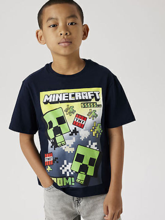 Kinder-T-Shirt Navy Blazer Minecraft