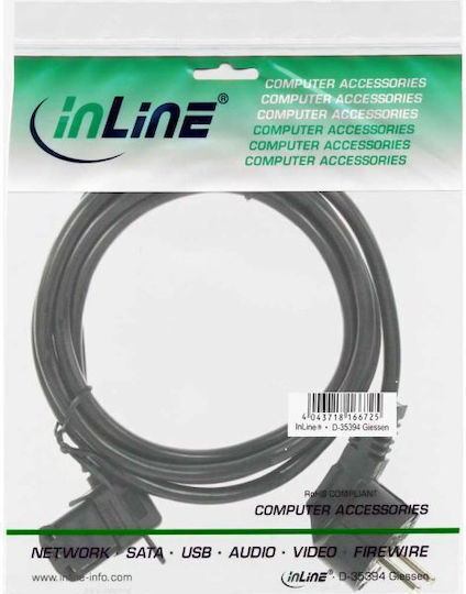InLine IEC C13 / Schuko - IEC C13 / Schuko Cable 0.5m Μαύρο 16752M