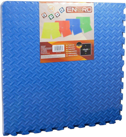 Enero Δάπεδα Παζλ Γυμναστηρίου Μπλε 60x60cm 4τμχ
