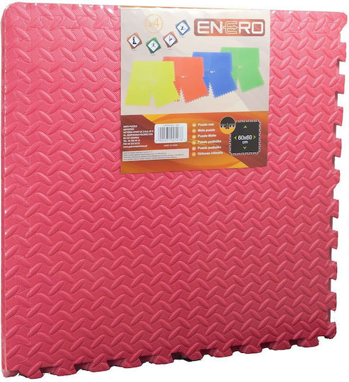 Enero Foam Gym Floor Puzzle Mat Red 4pcs 60x60cm