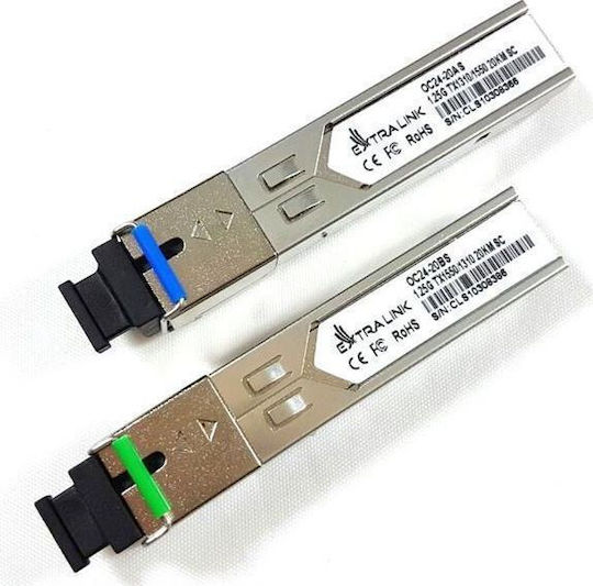 Extralink Sfp 1.25g Wdm 1310/1550nm Sm 20km Sc Transceiver 1buc (EX.2213)