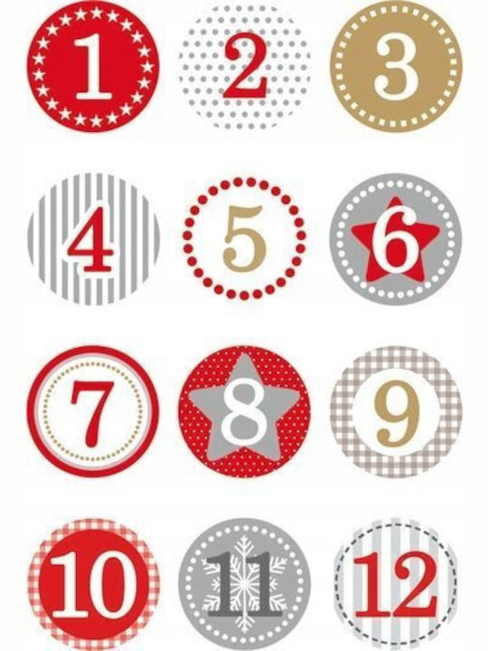 Herma Countdown Calendar Herma Decor Advent Calendar 1-24 Red Ø 2 cm Herma Countdown Calendar Herma Decor Advent Calendar 1-24 Red Ø 2 cm