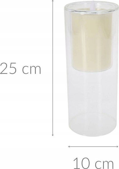 Home&Styling Collection Διακοσμητικό Φωτιστικό LED Θερμό Λευκό Κερί 25x25εκ.