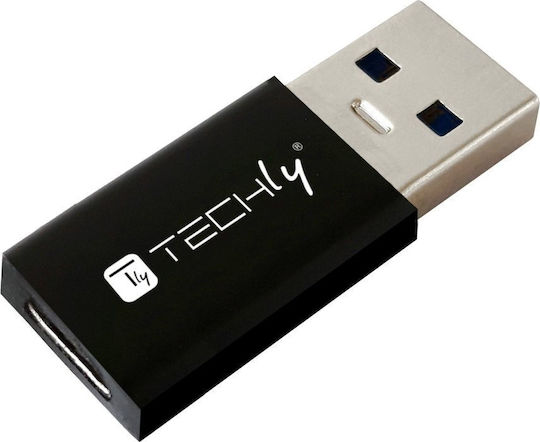 Techly USB-C Männlich Zu USB-C Weiblich Konverter Grau 1 Stück IADAP USB3-AFT