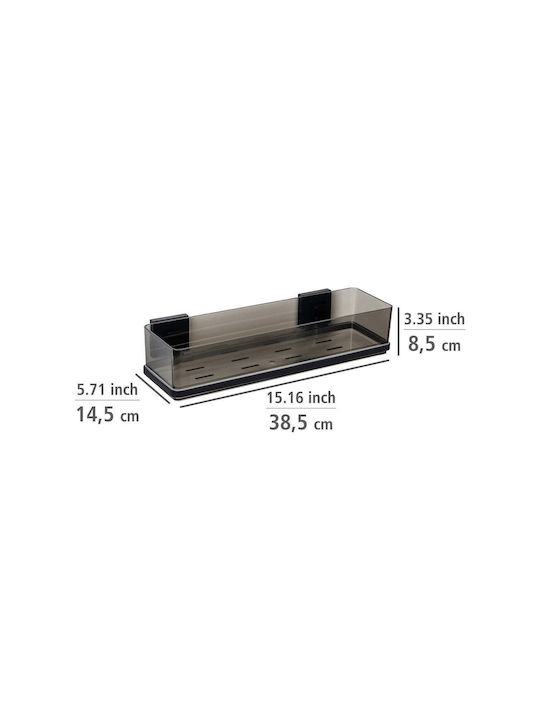 Wenko Badezimmerhaken & -halter Wandhalterung mit Schrauben 38,5x14,5cm Transparente