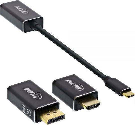 InLine 6in1 Konverter USB-A / USB-C männlich zu DisplayPort / HDMI / VGA weiblich 1 Stück