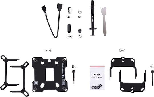 Alphacool CPU Water Block Eisblock XPX Aurora Edge - Full Brass Chrome Digital RGB Ασημί