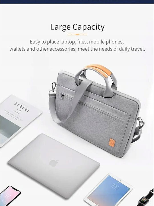 Wiwu Pioneer HandBag MacBook Τσάντα Ώμου / Χειρός για Laptop 14" σε Γκρι χρώμα