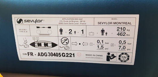 Sevylor 2000038372 Πλαστικό Kayak Θαλάσσης 3 Ατόμων Μπλε