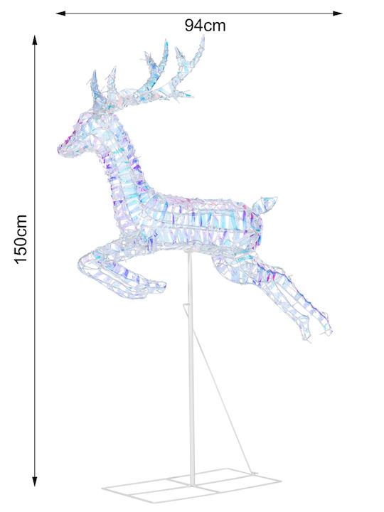 Bakaji Bakaji Luminous Christmas Outdoor Decoration Reindeer Led Warm Light 94 X 150 cm