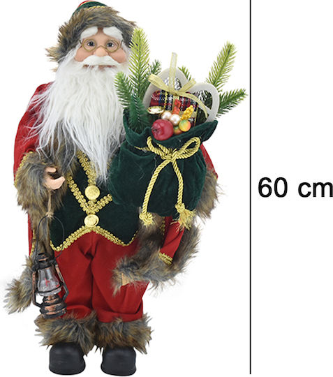 Bakaji Bakaji Christmas Santa Claus Figurine Decorative 60cm Fabric Clothes Christmas Sack