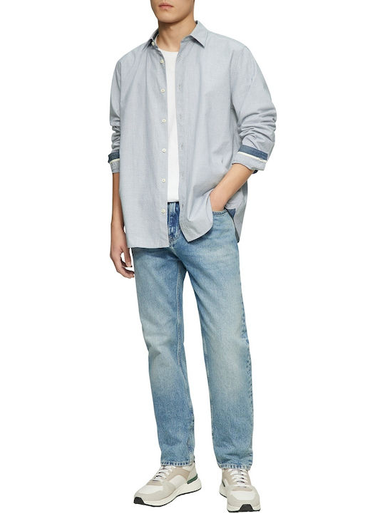 Long-sleeved Cotton Shirt Light Blue
