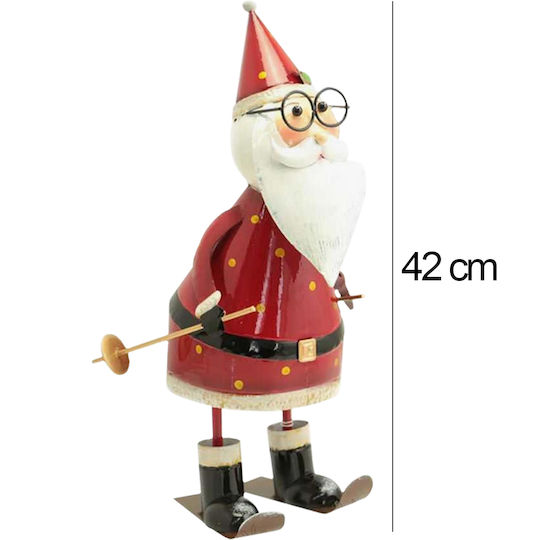 Bakaji Metal Santa Claus Statue Christmas Decoration 42 cm 02841724