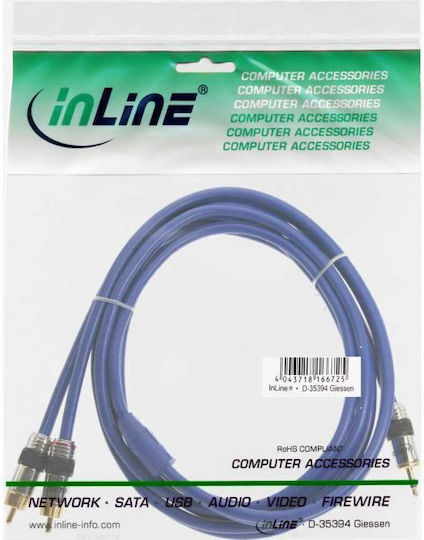 InLine RCA Male to RCA Female Converter Blue 1 Piece 89932P