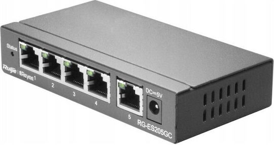Ruijie RG-ES205GC v1 Unmanaged L2 Switch με 5 Θύρες Gigabit (1Gbps) Ethernet