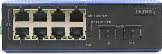 Digitus DN-651150 Unmanaged L2 Switch with 8 Gigabit (1Gbps) Ethernet Ports and 2 SFP Ports