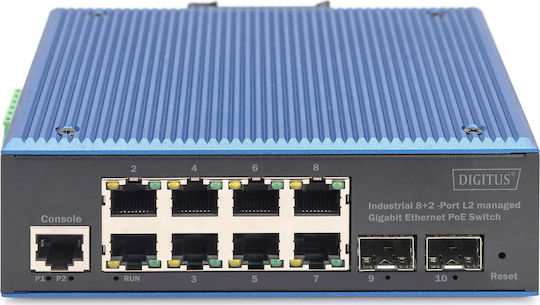 Digitus DN-651157 Managed L2 PoE Switch με 8 Θύρες Gigabit (1Gbps) Ethernet και 2 SFP Θύρες