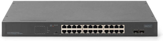 Digitus DN-95348-2 Unmanaged PoE Switch με 24 Θύρες Gigabit (1Gbps) Ethernet και 2 SFP Θύρες
