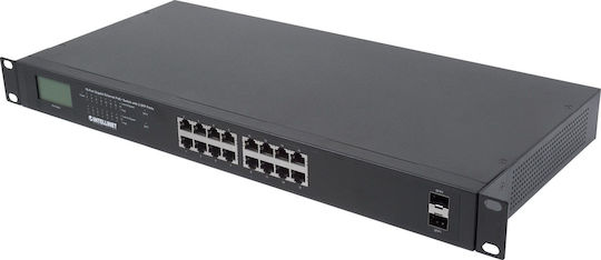 Intellinet LCD Screen Unmanaged L2 PoE+ Switch με 24 Θύρες Gigabit (1Gbps) Ethernet και 2 SFP Θύρες