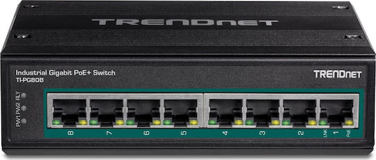 Trendnet TI-PG80B Unmanaged L2 PoE Plus Switch with 8 Gigabit (1Gbps) Ethernet Ports