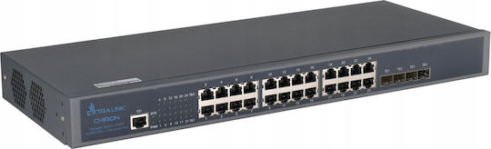 Extralink Chiron Managed L3 Switch with 24 Gigabit (1Gbps) Ethernet Ports and 4 SFP Ports