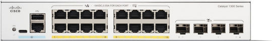 Cisco Catalyst C1300-16P-4X Managed L2 / L3 PoE+ Switch with 16 Gigabit (1Gbps) Ethernet Ports and 4 SFP Ports
