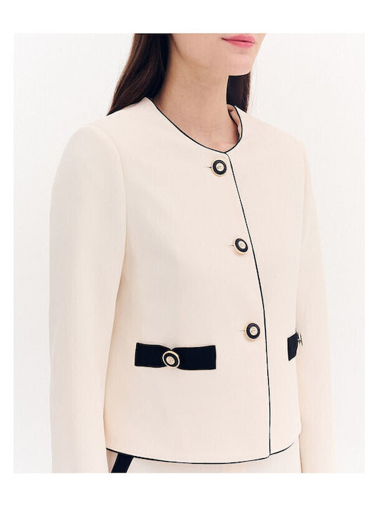Forel Scurt Blazer pentru femei Sacou Vanilla