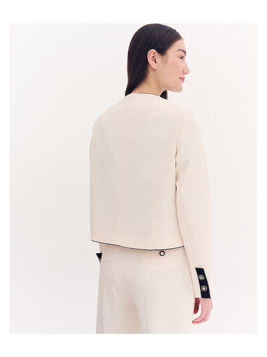 Forel Scurt Blazer pentru femei Sacou Vanilla