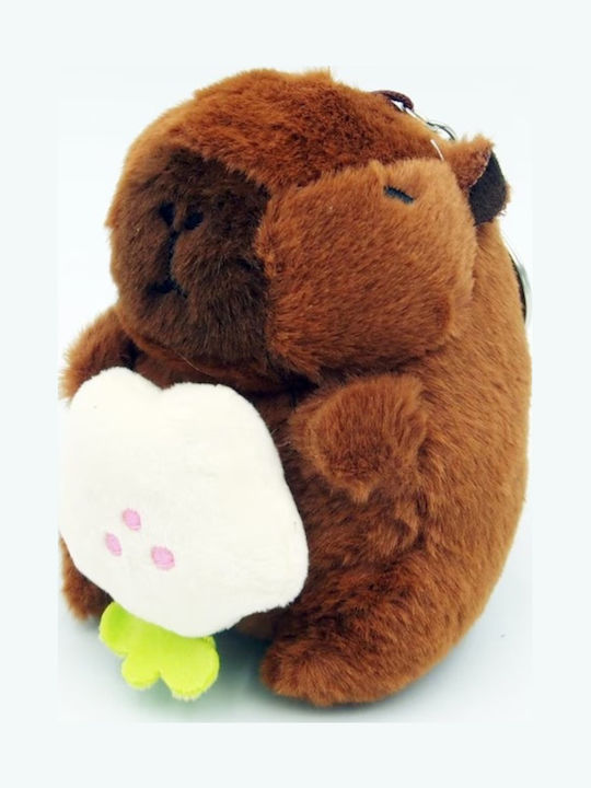 Toy Plus Capybara Schlüsselanhänger Kinder ab 3 Jahren 11 cm lang Braun Creme Blume Abyz
