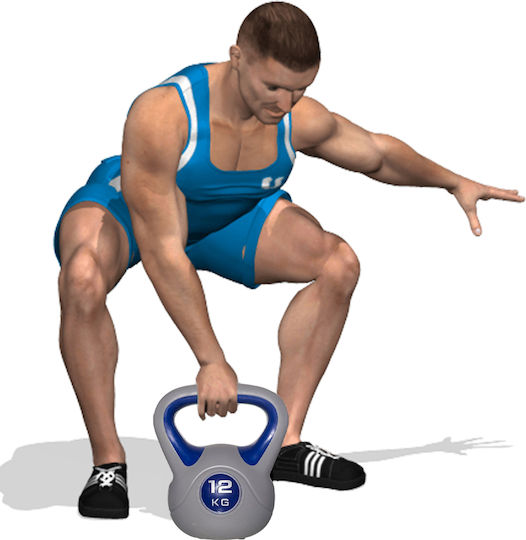 Bakaji Kettlebell Fitness Exercise Cast Iron Cement Weight 12 kg Comfortable Handle 02840850