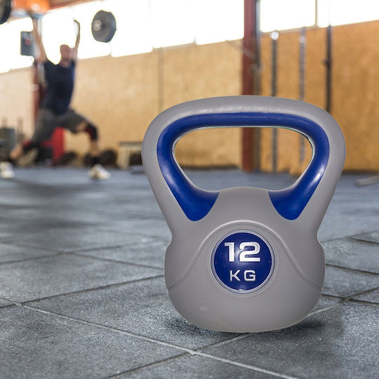 Bakaji Kettlebell Fitness Exercise Cast Iron Cement Weight 12 kg Comfortable Handle 02840850