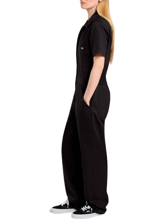 Women's Short-sleeved One-piece Suit Black