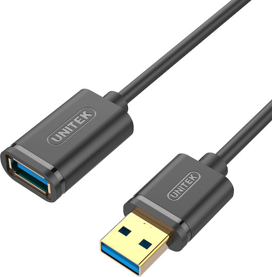 Unitek USB 2.0 Cable USB-A male - USB-A female Μαύρο 0.5m S9115661
