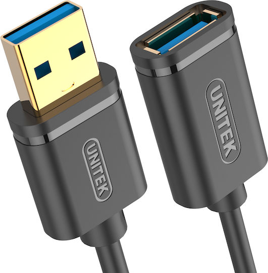 Unitek USB 2.0 Cable USB-A male - USB-A female Μαύρο 0.5m S9115661