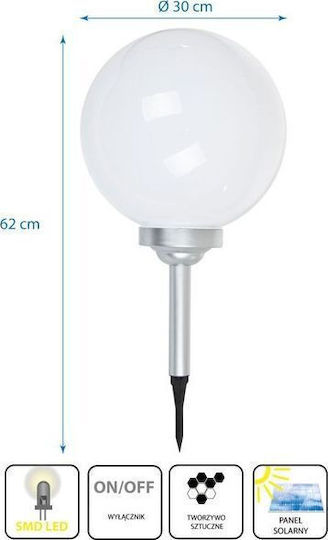 Saska Garden Set of 2 Stake Solar Lights Balls Cold White with Motion Sensor and Photocell